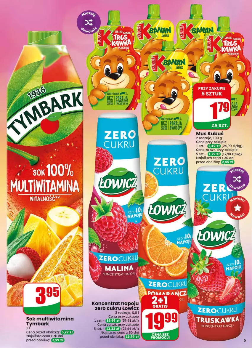 Gazetka promocyjna Dino - Gazetka 38 / 2026 - ważna 16.09 do 22.09.2026 - strona 5 - produkty: Kubuś, Mus, Sok, Tymbark