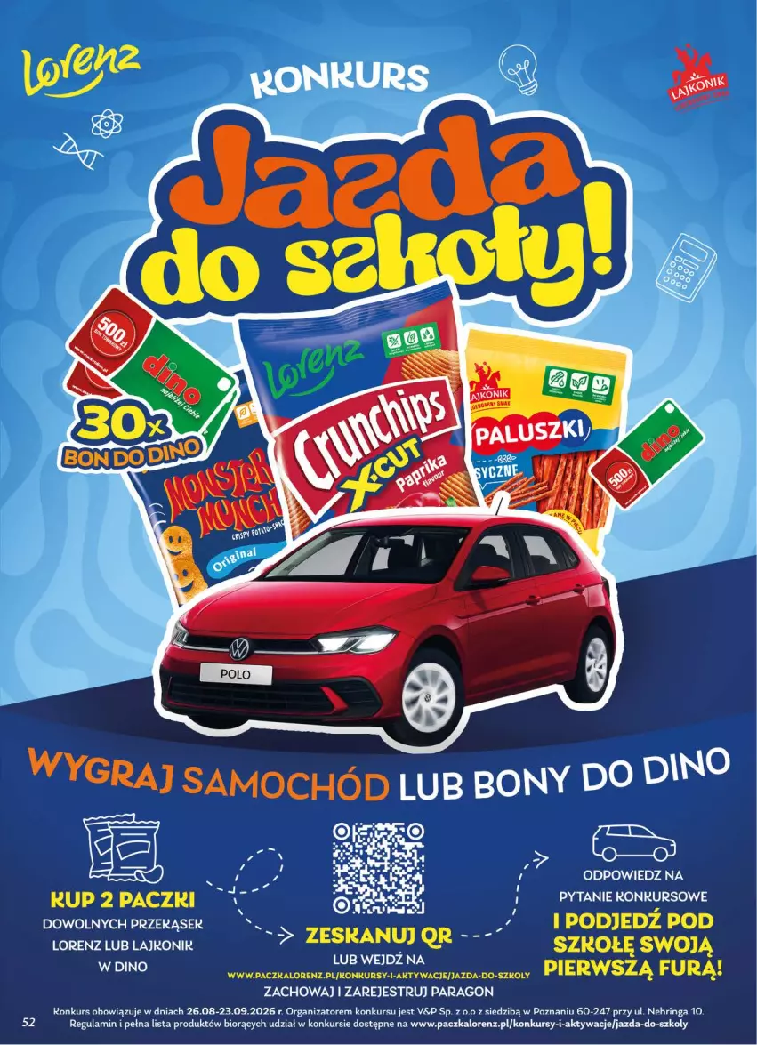 Gazetka promocyjna Dino - Gazetka 38 / 2026 - ważna 16.09 do 22.09.2026 - strona 52 - produkty: Lajkonik, Lorenz