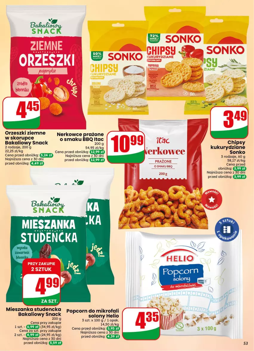 Gazetka promocyjna Dino - Gazetka 38 / 2026 - ważna 16.09 do 22.09.2026 - strona 53 - produkty: Fa, Helio, Mieszanka studencka, Orzeszki, Orzeszki ziemne, Popcorn, Sonko