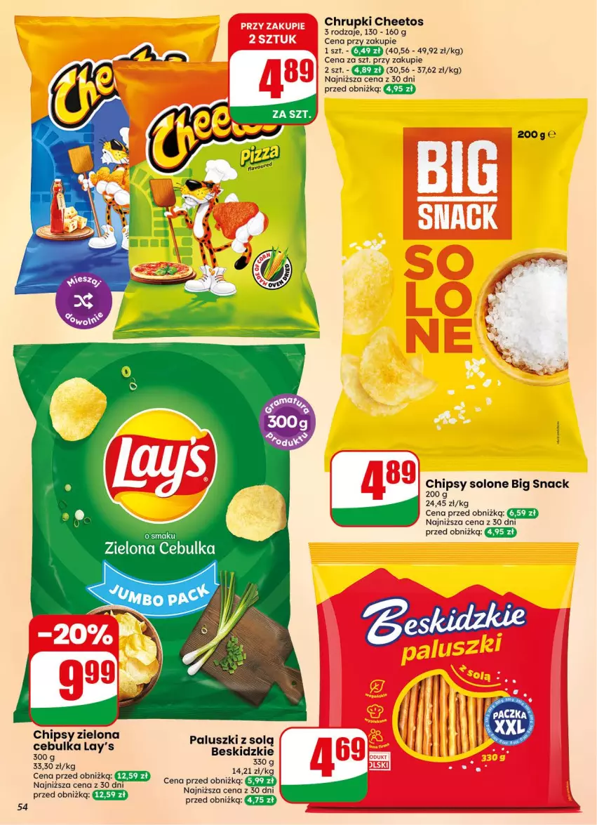 Gazetka promocyjna Dino - Gazetka 38 / 2026 - ważna 16.09 do 22.09.2026 - strona 54 - produkty: Beskidzki, Cheetos, Chipsy, Chrupki, Fa