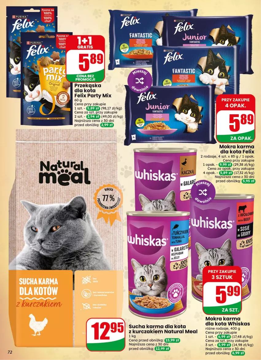 Gazetka promocyjna Dino - Gazetka 38 / 2026 - ważna 16.09 do 22.09.2026 - strona 72 - produkty: Fa, Fanta, Felix, Gala, Kurczak, Mokra karma, Sucha karma, Whiskas