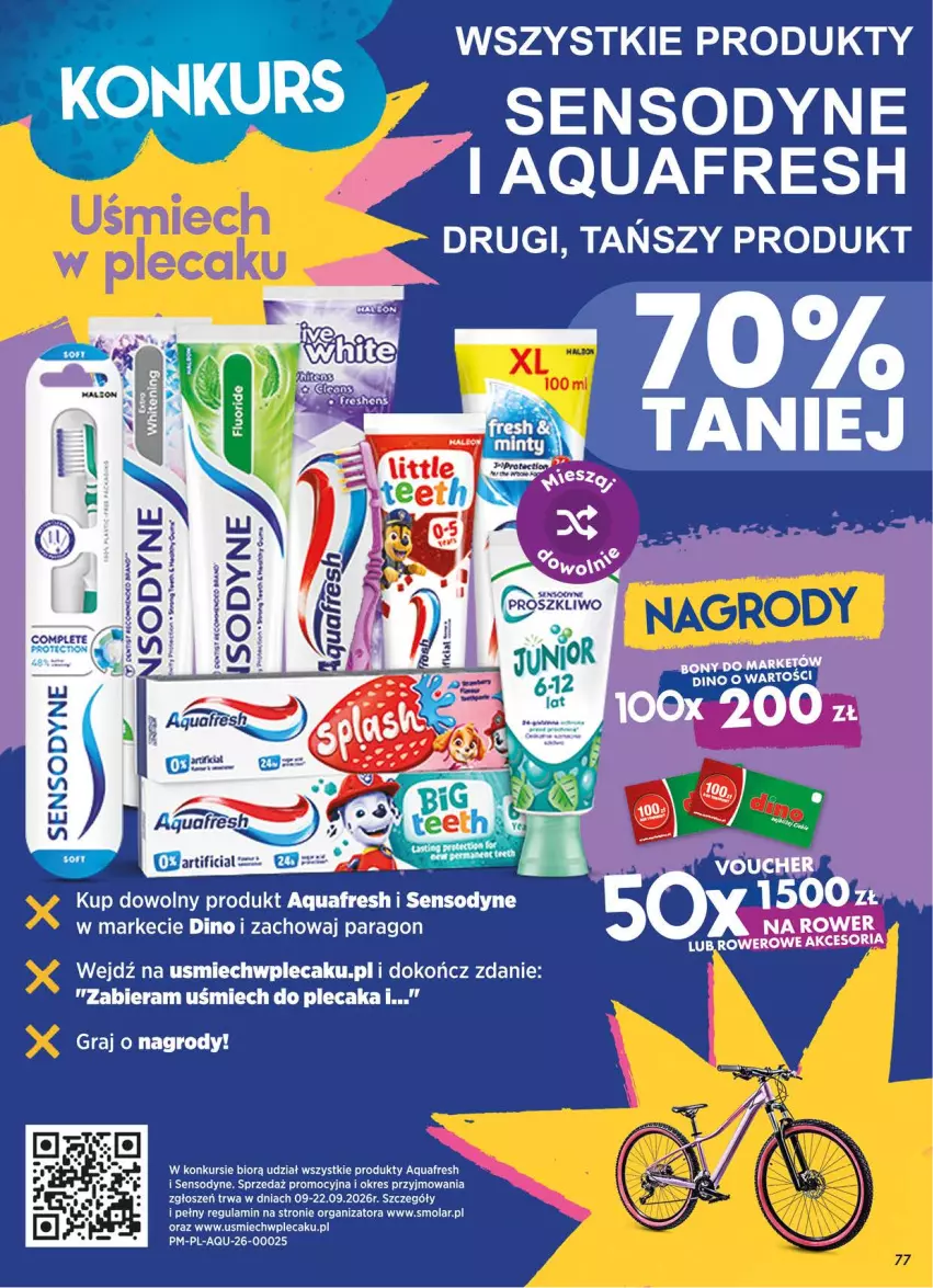 Gazetka promocyjna Dino - Gazetka 38 / 2026 - ważna 16.09 do 22.09.2026 - strona 77 - produkty: Aquafresh, Gra, LG, Mola, Plecak, Sensodyne