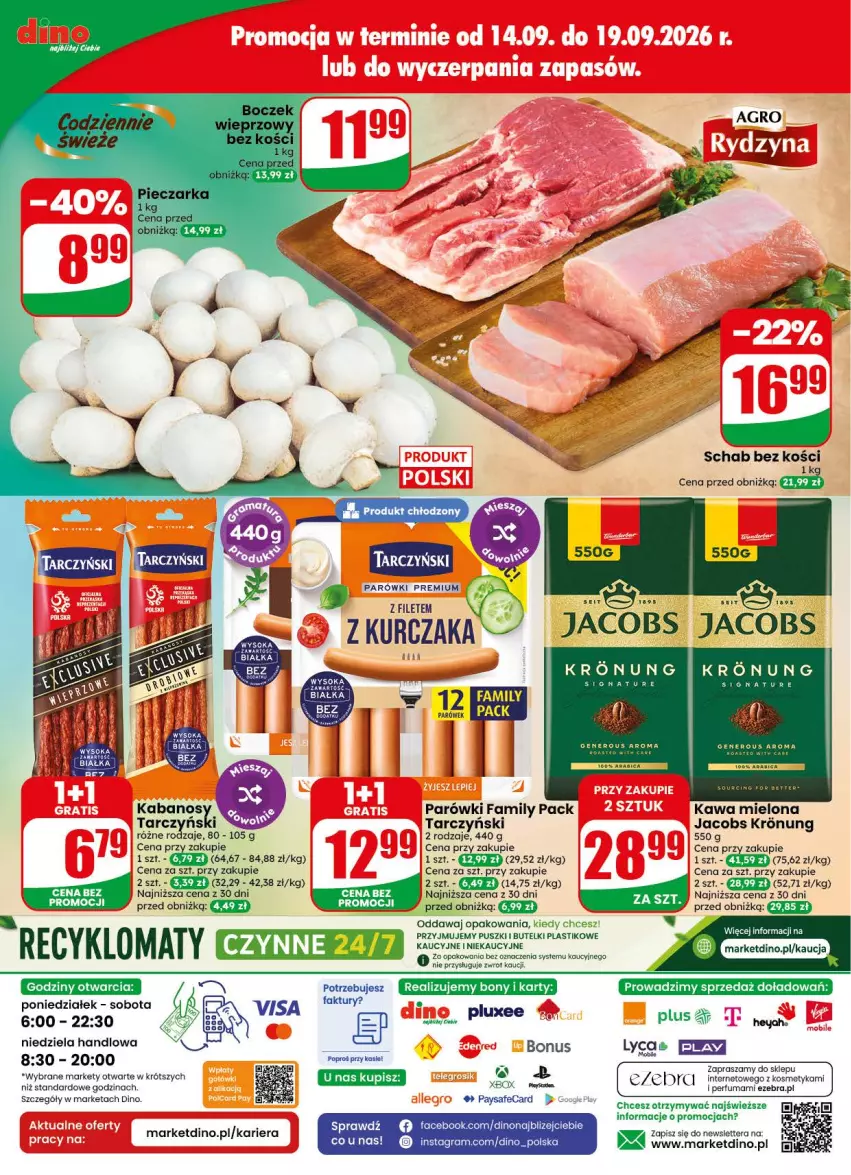 Gazetka promocyjna Dino - Gazetka 38 / 2026 - ważna 16.09 do 22.09.2026 - strona 81 - produkty: Fa, Gra, Jacobs, Kabanos, Kawa, Kawa mielona, Kurczak, Parówki, Perfum, Schab bez kości, Tarczyński, Tera