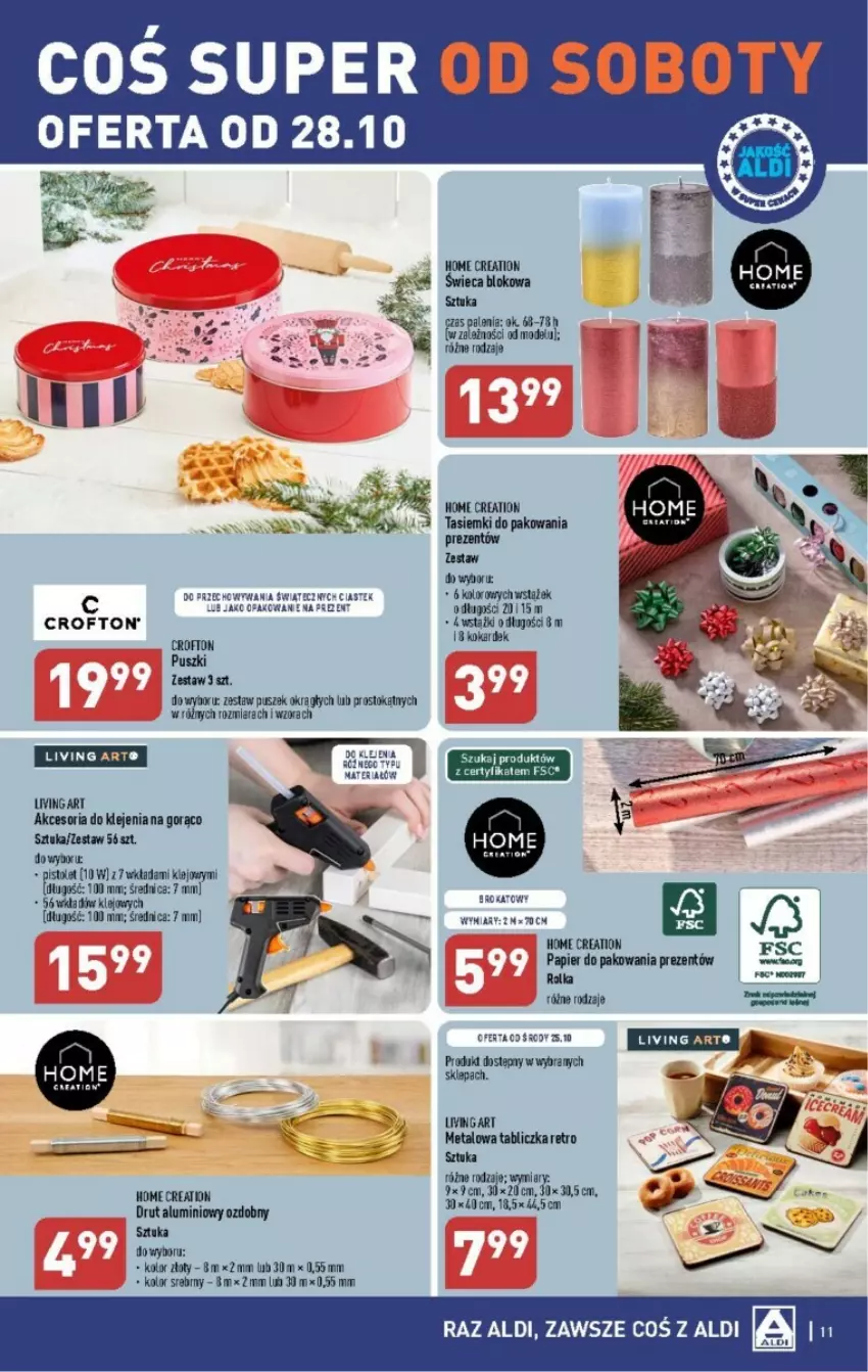 Gazetka promocyjna Aldi - ważna 25.10 do 28.10.2023 - strona 3 - produkty: Klej, Papier, Papier do pakowania, Ser, Stek