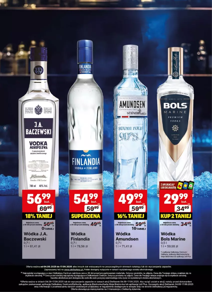Gazetka promocyjna Delikatesy Centrum - Delibarek DC36-DC37 - ważna 04.09 do 17.09.2025 - strona 11 - produkty: Amundsen, Bols, Finlandia, Rama, Rum, Tran, Wódka