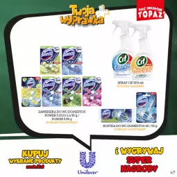 Gazetka promocyjna Topaz - Gazetka - Gazetka - ważna od 16.10 do 16.10.2022 - strona 47 - produkty: Domestos, Zawieszka do wc, Kostka do wc