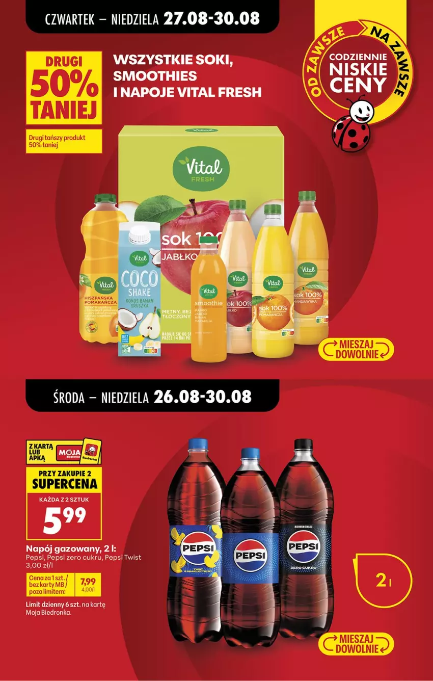 Gazetka promocyjna Biedronka - Od Czwartku - ważna 27.08 do 02.09.2026 - strona 17 - produkty: Napój, Napój gazowany, Pepsi
