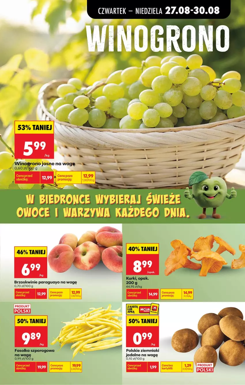 Gazetka promocyjna Biedronka - Od Czwartku - ważna 27.08 do 02.09.2026 - strona 27 - produkty: Brzoskwinie, Fa, Owoce, Sok, Warzywa, Wino, Ziemniaki