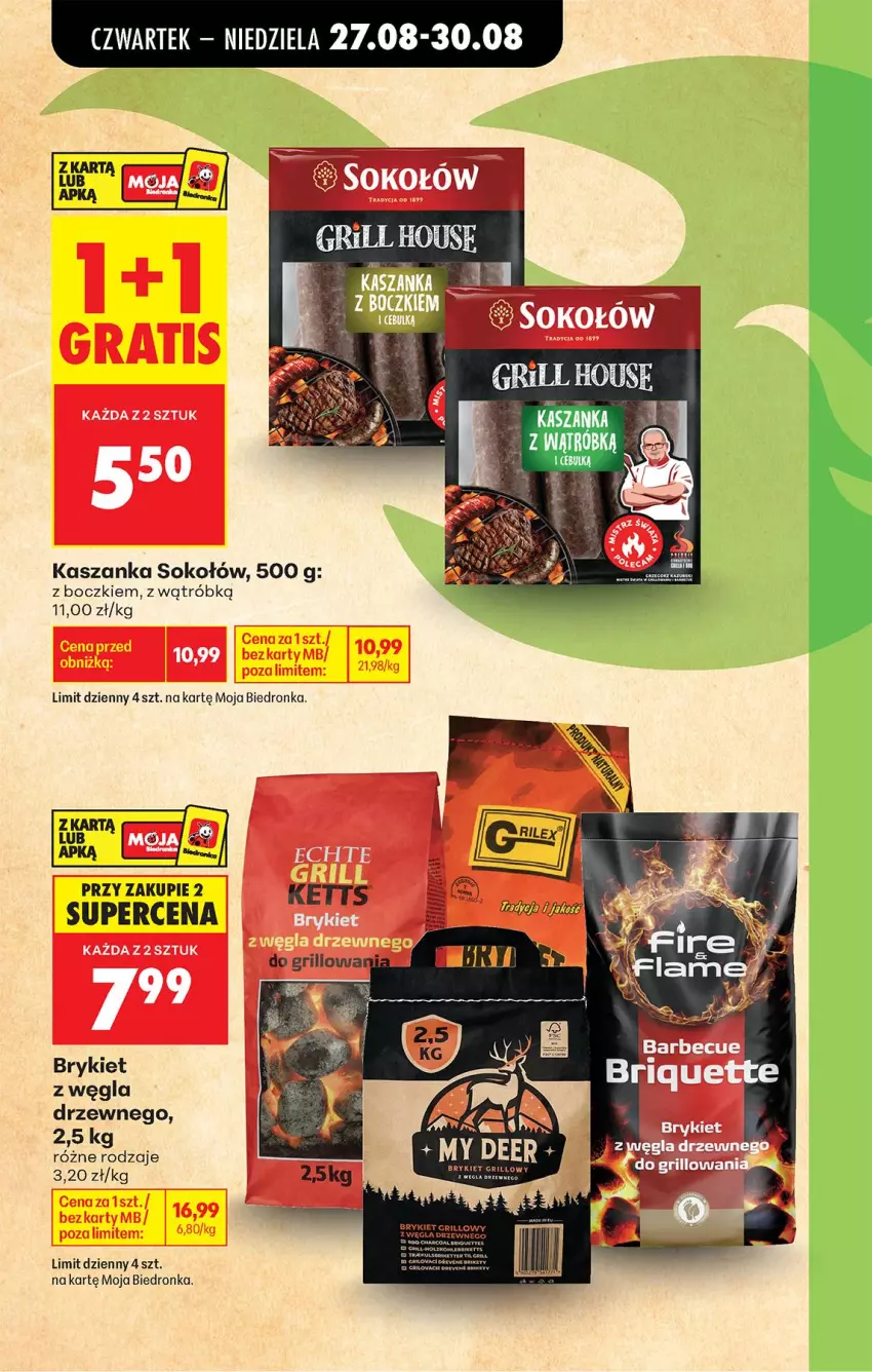 Gazetka promocyjna Biedronka - Od Czwartku - ważna 27.08 do 02.09.2026 - strona 3 - produkty: Grill, Kasza, Kaszanka, Sok, Sokołów