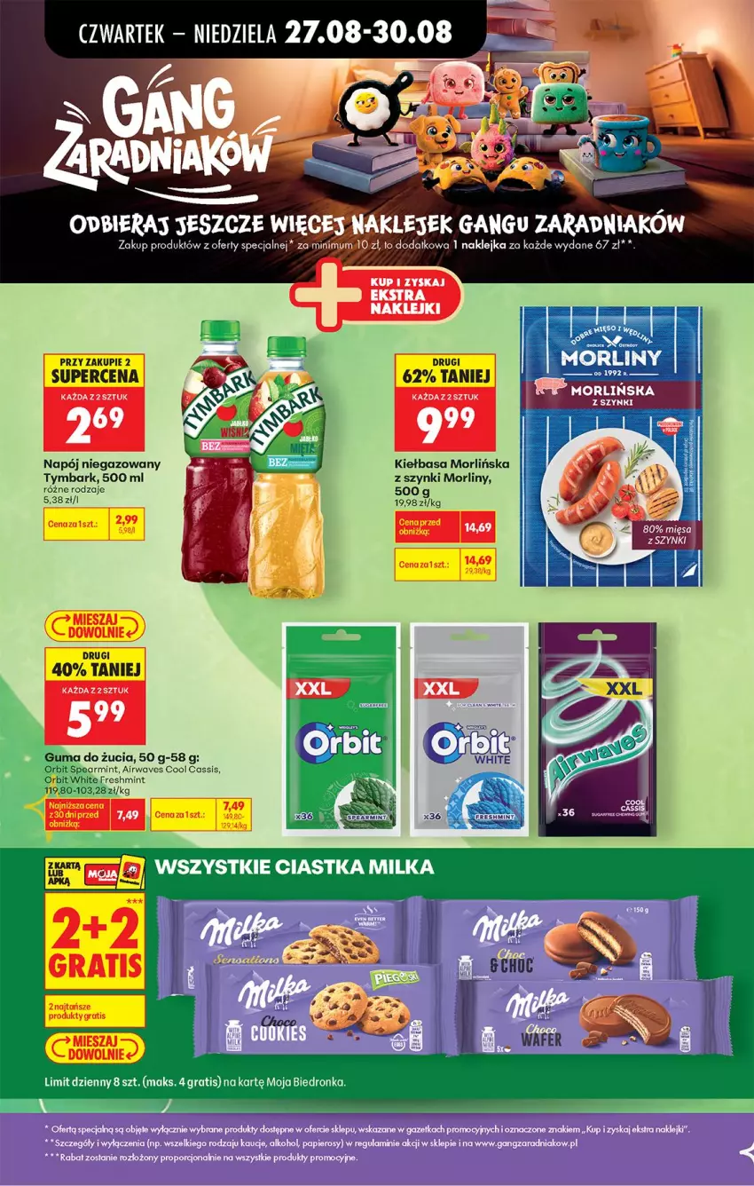 Gazetka promocyjna Biedronka - Od Czwartku - ważna 27.08 do 02.09.2026 - strona 52 - produkty: Kiełbasa, Klej, Morliny, Napój, Napój niegazowany, Tymbark