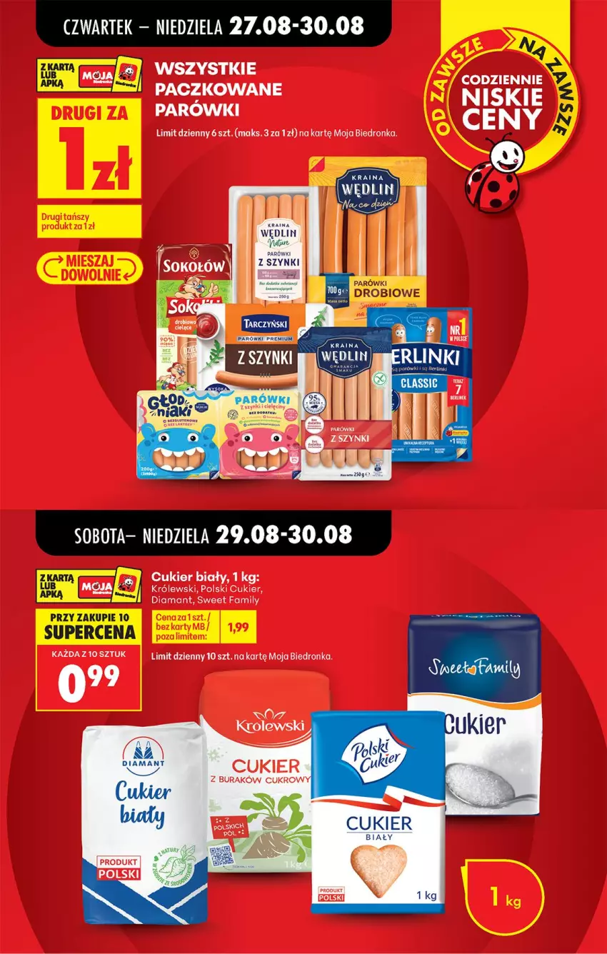 Gazetka promocyjna Biedronka - Od Czwartku - ważna 27.08 do 02.09.2026 - strona 7 - produkty: Cukier, Diamant, Fa, Królewski, Parówki