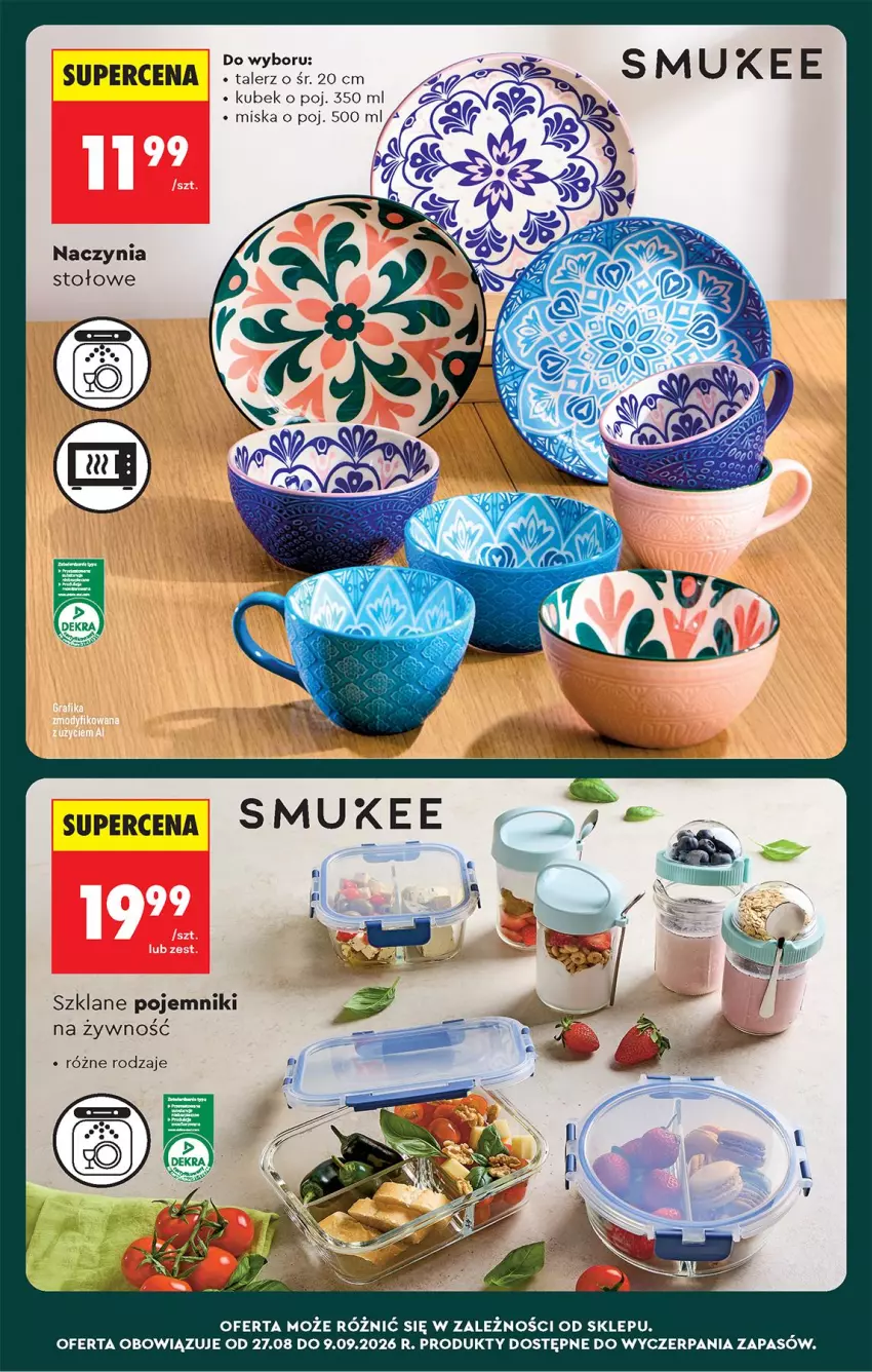 Gazetka promocyjna Biedronka - Od Czwartku - ważna 27.08 do 02.09.2026 - strona 85 - produkty: Kubek, Miska, Pojemnik, Talerz
