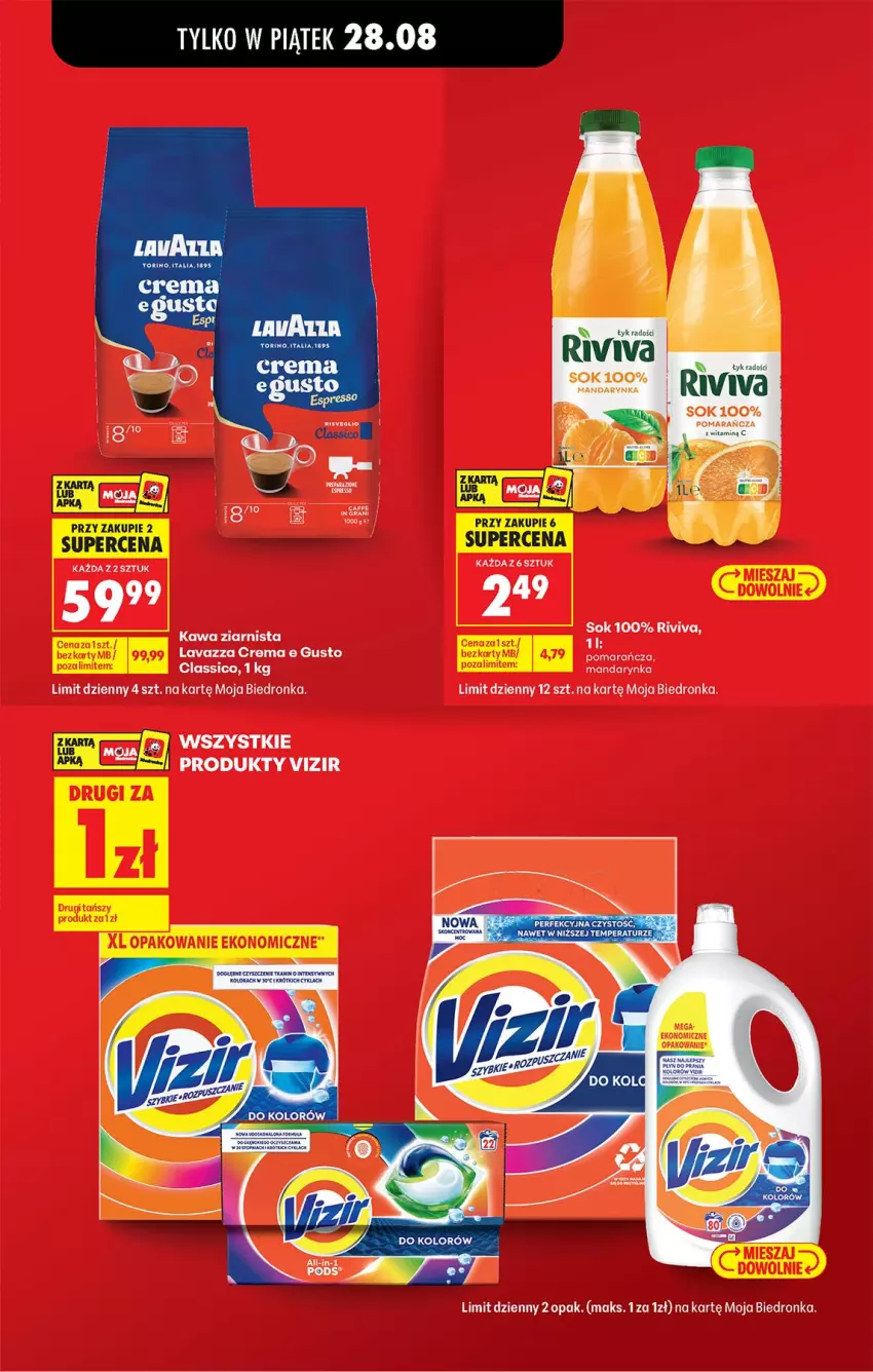 Gazetka promocyjna Biedronka - Od Czwartku - ważna 27.08 do 02.09.2026 - strona 9 - produkty: Lavazza, Sok, Vizir