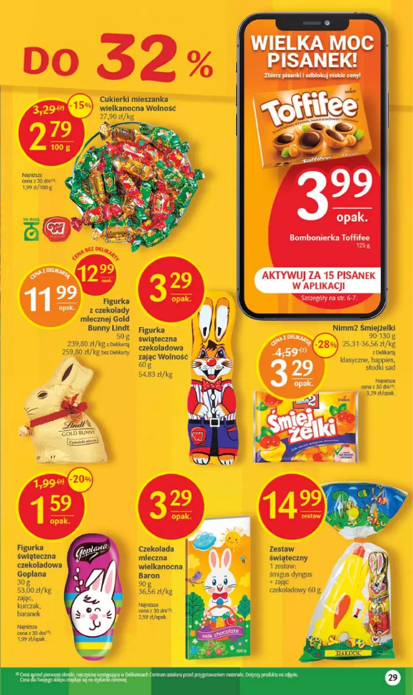 Gazetka promocyjna Delikatesy Centrum - Gazetka DC11 - ważna 16.03 do 22.03.2023 - strona 29 - produkty: Cukier, Cukierki, Czekolada, Goplana, Kurczak, LANA, Lindt, Nimm2, Toffifee