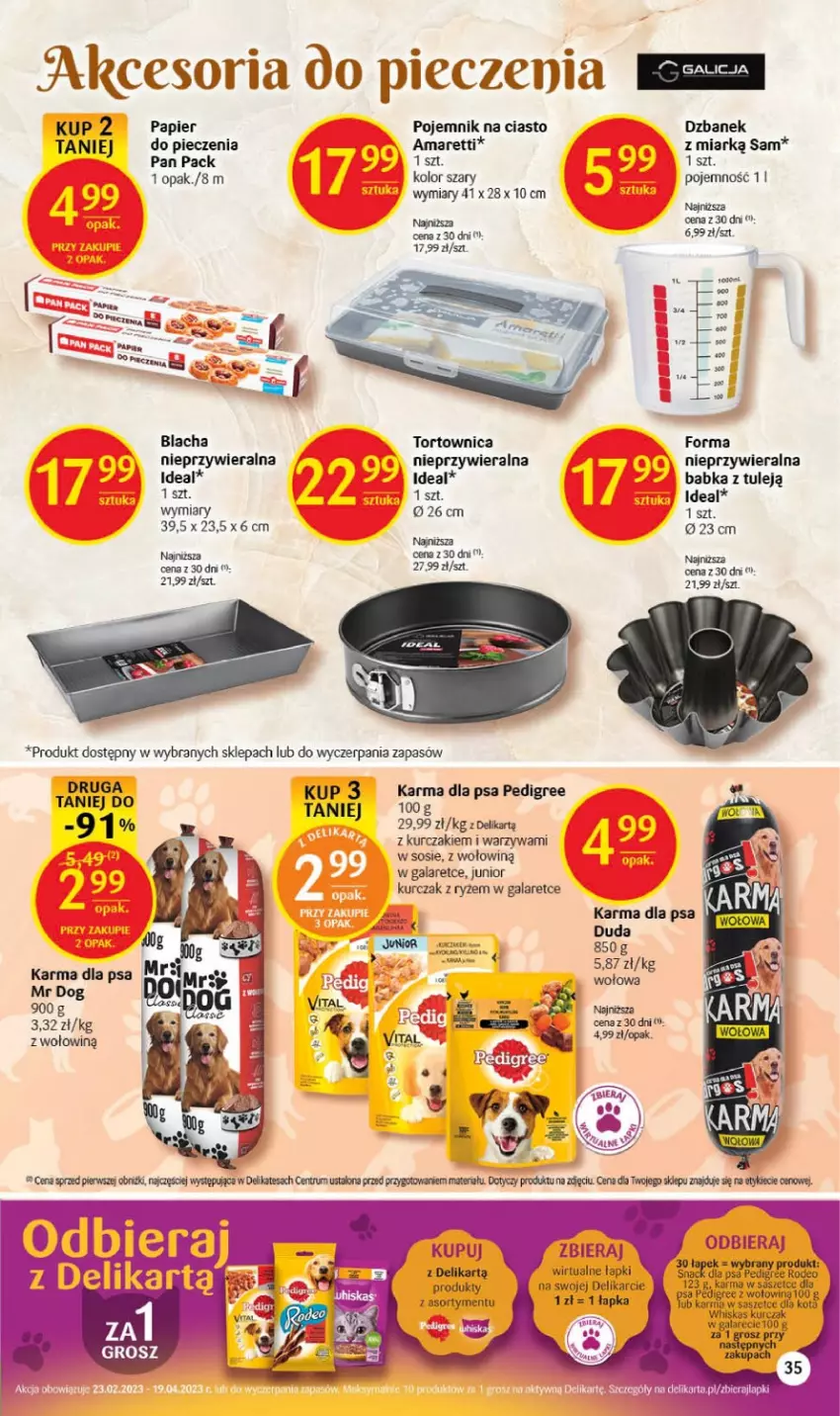 Gazetka promocyjna Delikatesy Centrum - Gazetka DC11 - ważna 16.03 do 22.03.2023 - strona 35 - produkty: Babka, Duda, Dzbanek, Gala, Kurczak, Papier, Pedigree, Piec, Pojemnik, Pojemnik na ciasto, Ryż, Sos, Tortownica, Warzywa, Whiskas