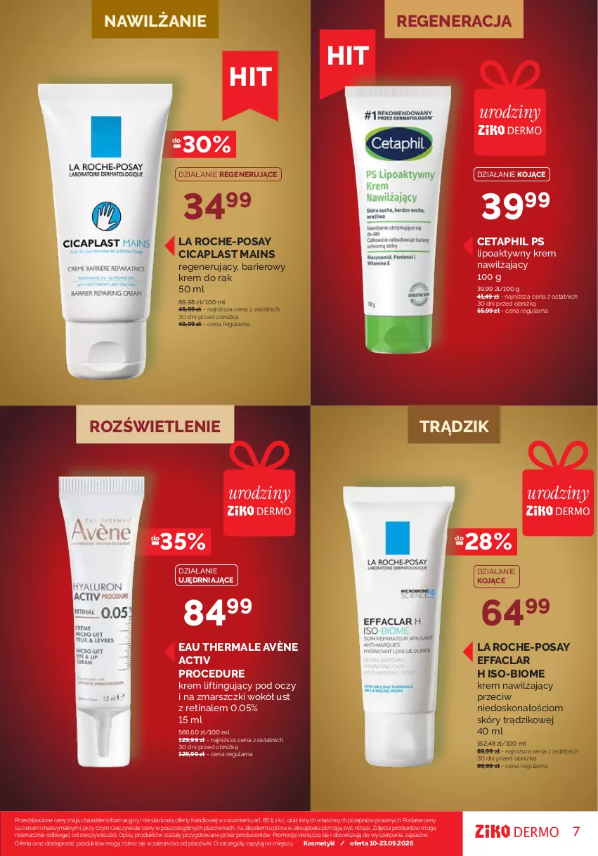 Gazetka promocyjna Ziko - Gazetka Ziko Dermo - ważna 10.09 do 23.09.2026 - strona 7 - produkty: Apteka, Avène, Cetaphil, Fa, Krem do rąk, Krem nawilżający, La Roche-Posay, Mars
