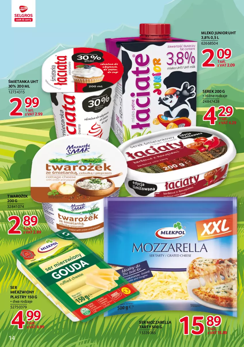 Gazetka promocyjna Selgros - Katalog Markowe Produkty - ważna 22.04 do 31.12.2022 - strona 14 - produkty: Mleko, Mozzarella, Ser, Serek