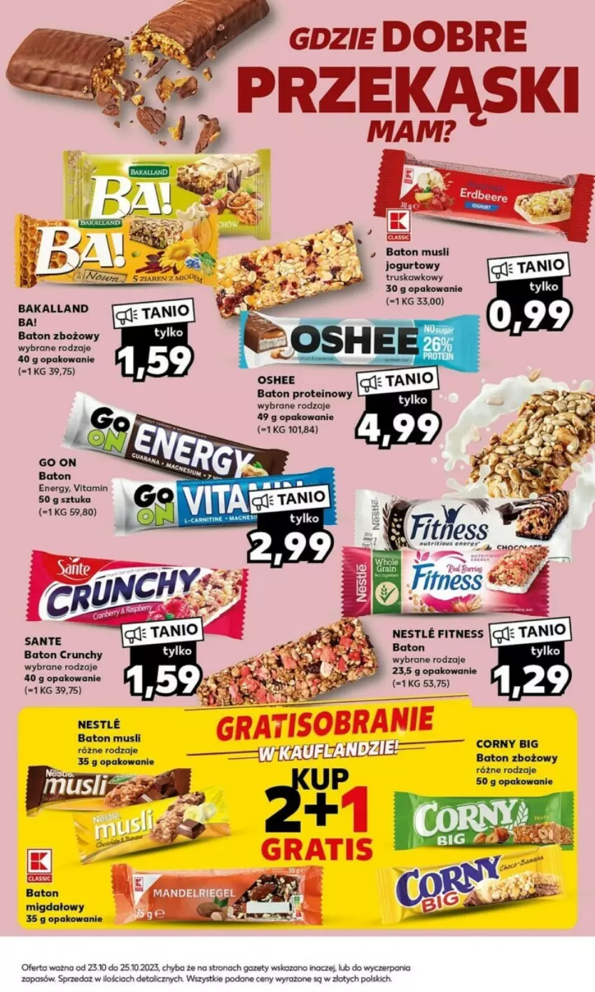 Gazetka promocyjna Kaufland - ważna 23.10 do 25.10.2023 - strona 7 - produkty: Ba!, Bakalland, Baton, Gra, Jogurt, Mus, Sante