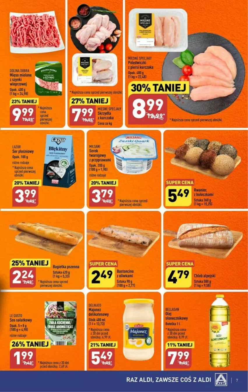 Gazetka promocyjna Aldi - ważna 14.08 do 19.08.2023 - strona 39 - produkty: Bell, Bella, Chleb, Kurczak, Mięsne specjały, Olej, Olej słonecznikowy, Sałat, Ser, Ser pleśniowy, Serek, Serek twarogowy, Sos