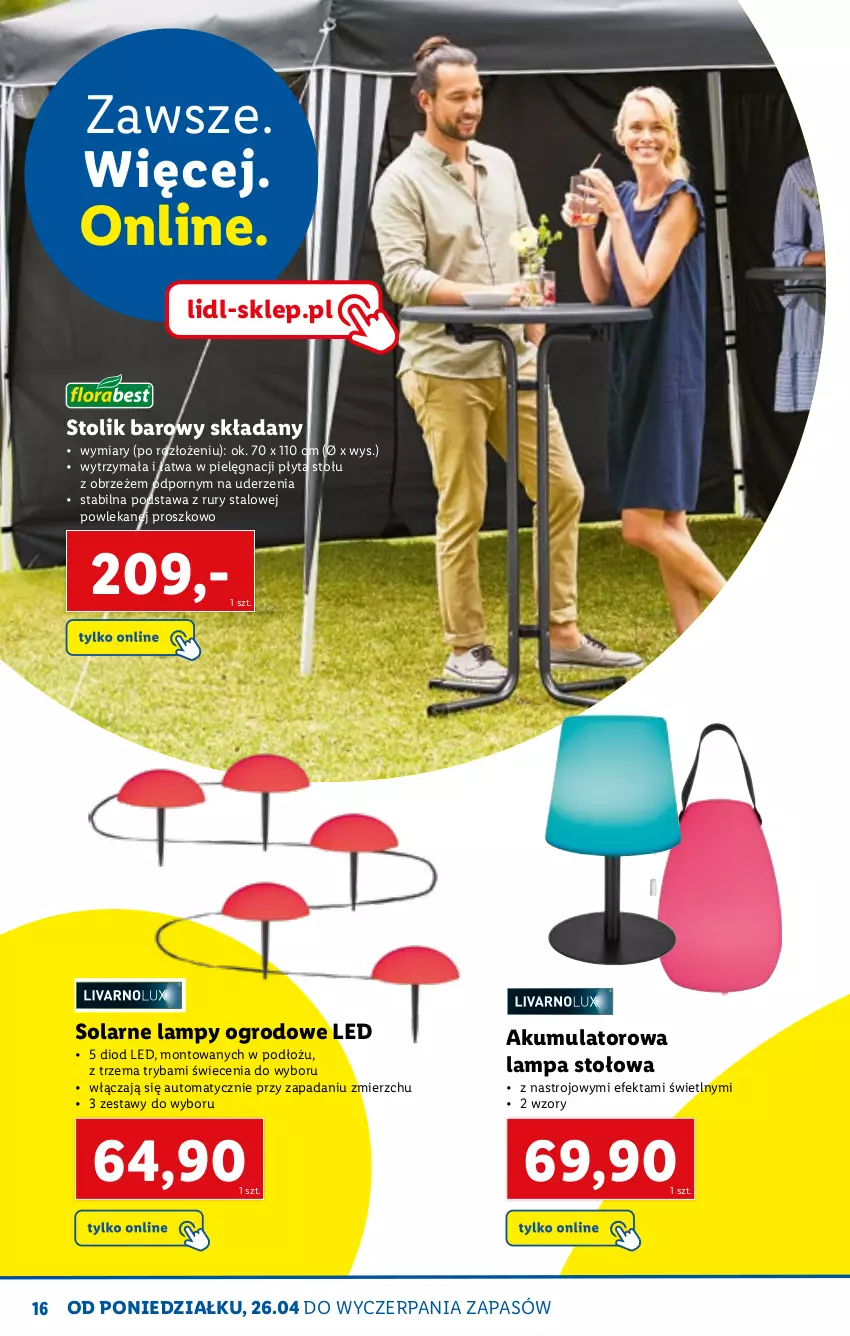 Gazetka promocyjna Lidl - KATALOG SKLEPU ONLINE - ważna 06.04 do 30.04.2021 - strona 16 - produkty: Akumulator, Lampa, Lampa stołowa, Płyta, Por, Ryba, Stolik