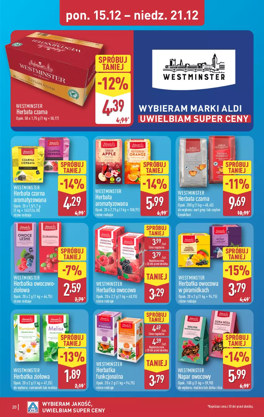 Gazetka promocyjna Aldi - Pełna oferta - ważna 15.12 do 21.12.2025 - strona 20 - produkty: Dzika róża, Earl Grey, Fa, Herbata, Herbata czarna, Róża, Rum