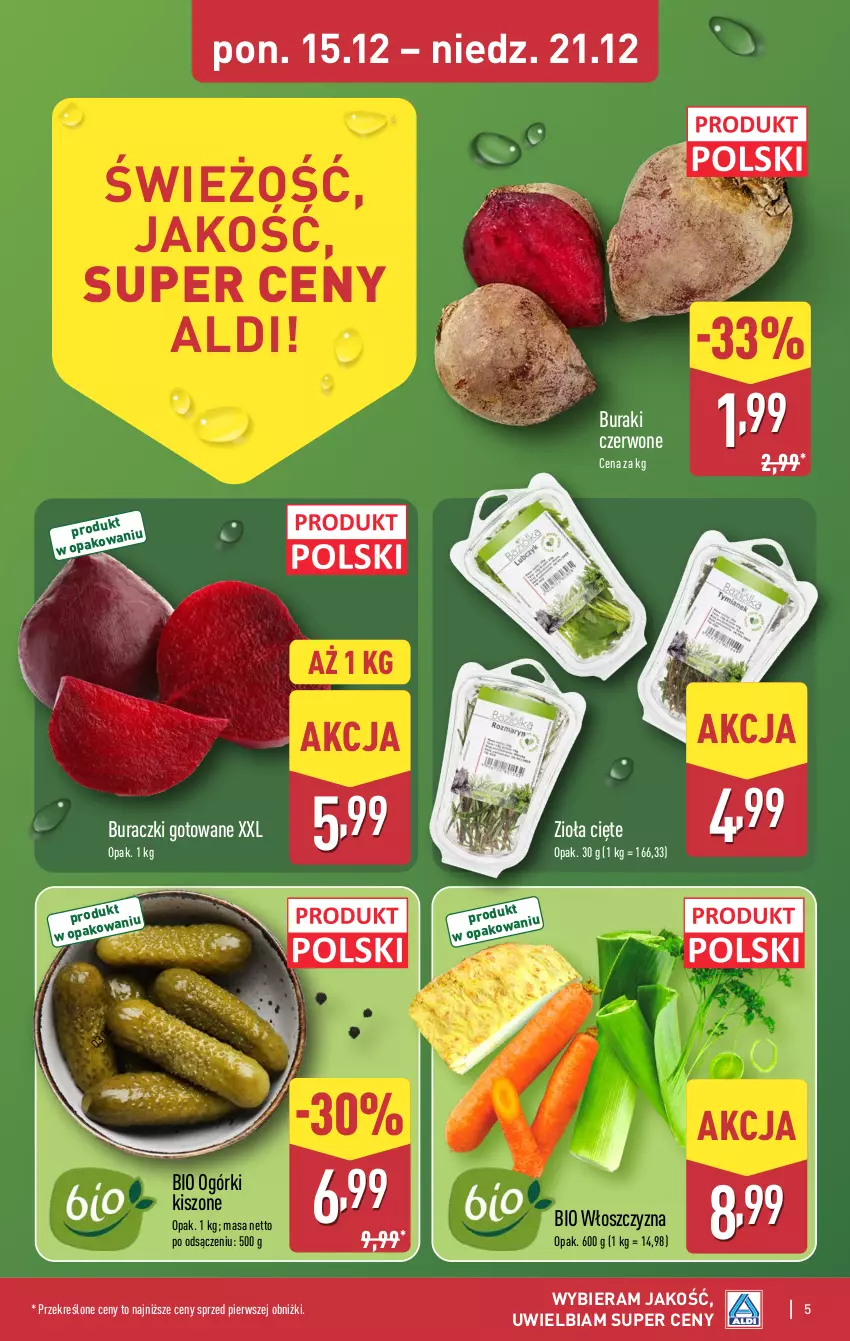 Gazetka promocyjna Aldi - Pełna oferta - ważna 15.12 do 21.12.2025 - strona 5 - produkty: Buraczki, Buraki
