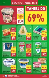 Gazetka promocyjna Aldi - Pełna oferta - Gazetka - ważna od 21.12 do 21.12.2025 - strona 14 - produkty: Masło klarowane, Ser, Twaróg, Piątnica, Zott, Jaja, Mascarpone, Lody, Serek, Margaryna, Algida, Kotlin, Twaróg półtłusty, Kasia, Masło, Philadelphia, LG