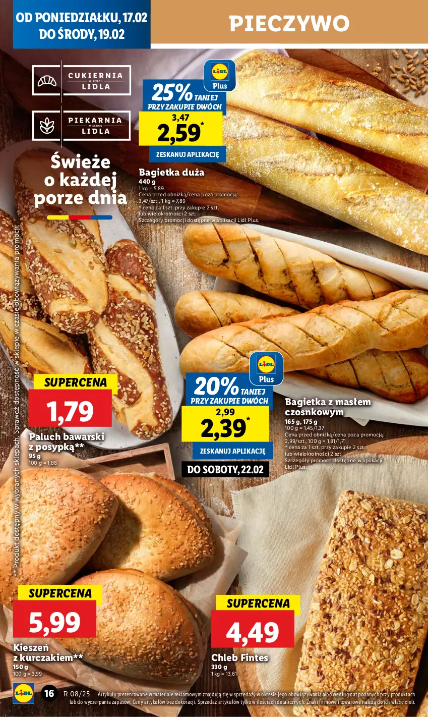 Gazetka promocyjna Lidl - GAZETKA - ważna 17.02 do 19.02.2025 - strona 18 - produkty: Bagietka, Chleb, Kurczak, Piec, Pieczywo