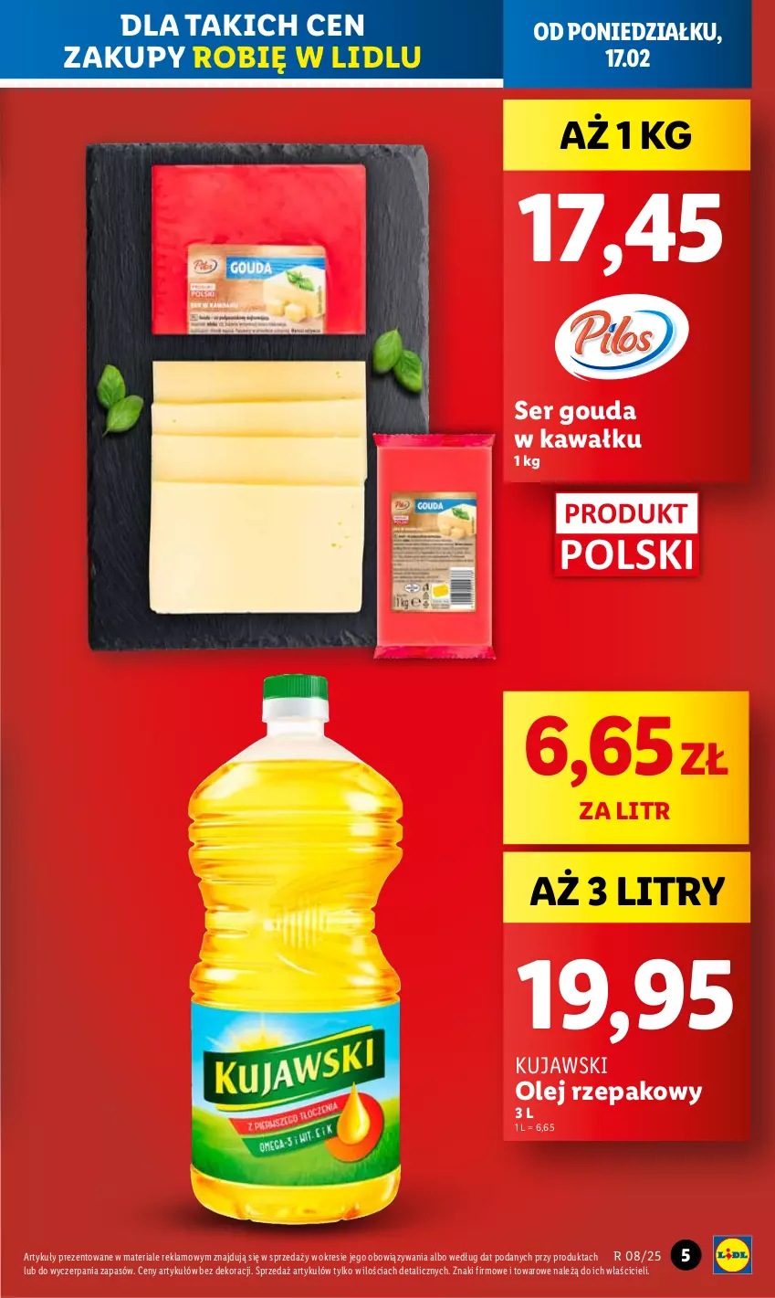 Gazetka promocyjna Lidl - GAZETKA - ważna 17.02 do 19.02.2025 - strona 3 - produkty: Gouda, Kawa, Kujawski, Olej, Olej rzepakowy, Ser