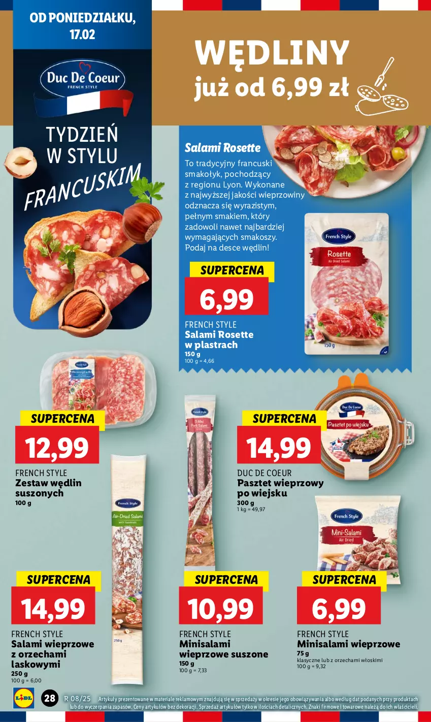 Gazetka promocyjna Lidl - GAZETKA - ważna 17.02 do 19.02.2025 - strona 30 - produkty: Kosz, Pasztet, Salami