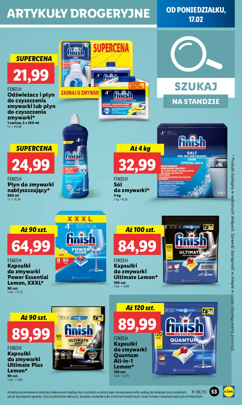 Gazetka promocyjna Lidl - GAZETKA - ważna 17.02 do 19.02.2025 - strona 55 - produkty: Finish, Sól, Zmywarki