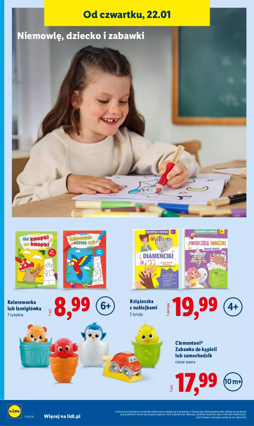 Gazetka promocyjna Lidl - GAZETKA - ważna 19.01 do 25.01.2026 - strona 22 - produkty: Chodzik, Klej, Kolorowanka, Zabawka