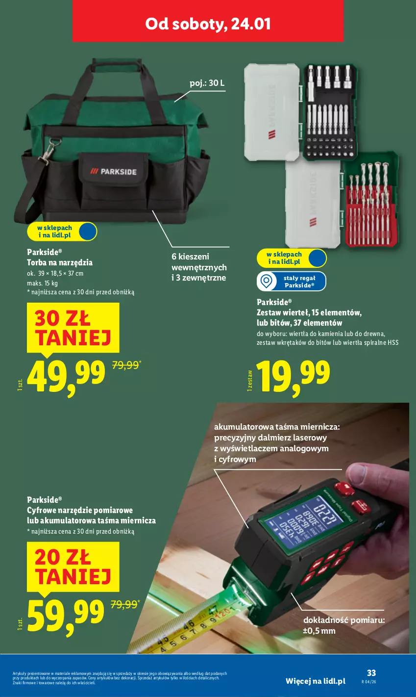 Gazetka promocyjna Lidl - GAZETKA - ważna 19.01 do 25.01.2026 - strona 37 - produkty: Akumulator, Parkside, Regał, Ser, Taśma miernicza, Torba, Wkręt, Zestaw wierteł, Zestaw wkrętaków