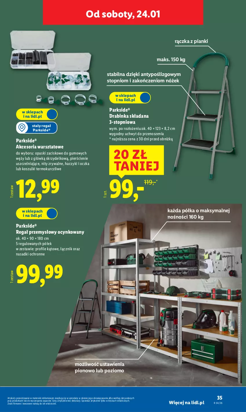 Gazetka promocyjna Lidl - GAZETKA - ważna 19.01 do 25.01.2026 - strona 39 - produkty: Cynk, Haczyk, Inka, Kosz, Parkside, Półka, Regał, Top