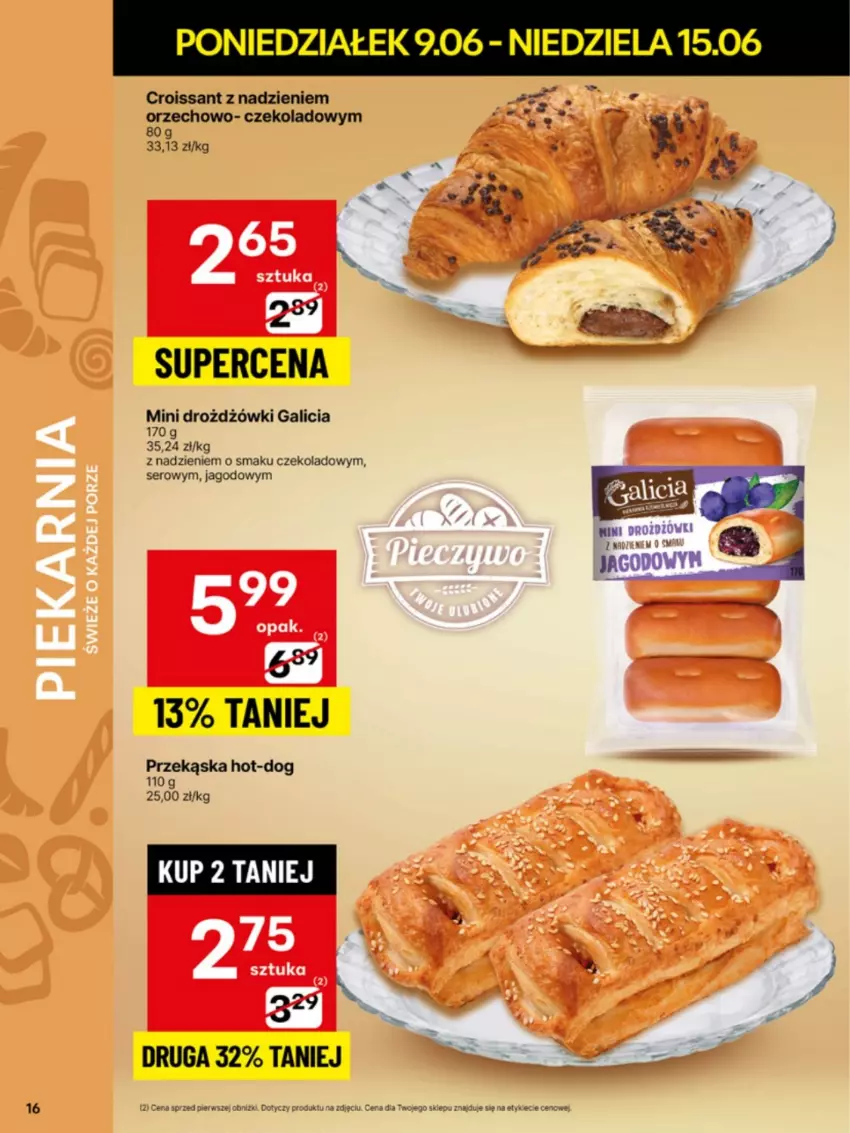Gazetka promocyjna Delikatesy Centrum - Franczyza DC24 Poniedziałek - ważna 09.06 do 15.06.2025 - strona 16 - produkty: Croissant, Ser