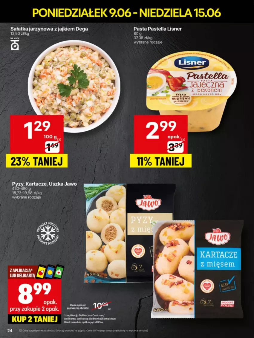 Gazetka promocyjna Delikatesy Centrum - Franczyza DC24 Poniedziałek - ważna 09.06 do 15.06.2025 - strona 24 - produkty: Dega, Lisner, Pastella, Sałat, Sałatka