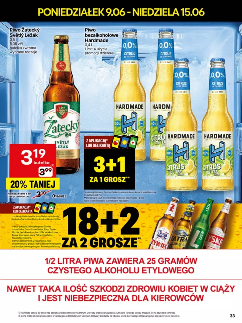 Gazetka promocyjna Delikatesy Centrum - Franczyza DC24 Poniedziałek - ważna 09.06 do 15.06.2025 - strona 33 - produkty: Gra, Harnaś, K2, Kosz, Piec, Piwa, Piwo, Tyskie