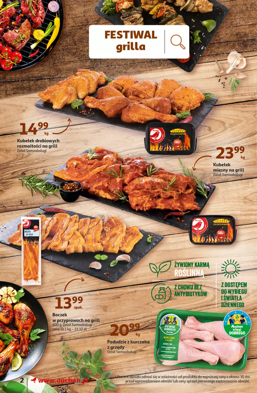 Gazetka promocyjna Auchan - Gazetka Tanie Zakupy Supermarket Auchan - ważna 03.08 do 09.08.2023 - strona 2 - produkty: Boczek, Grill, Kurczak, Podudzie z kurczaka