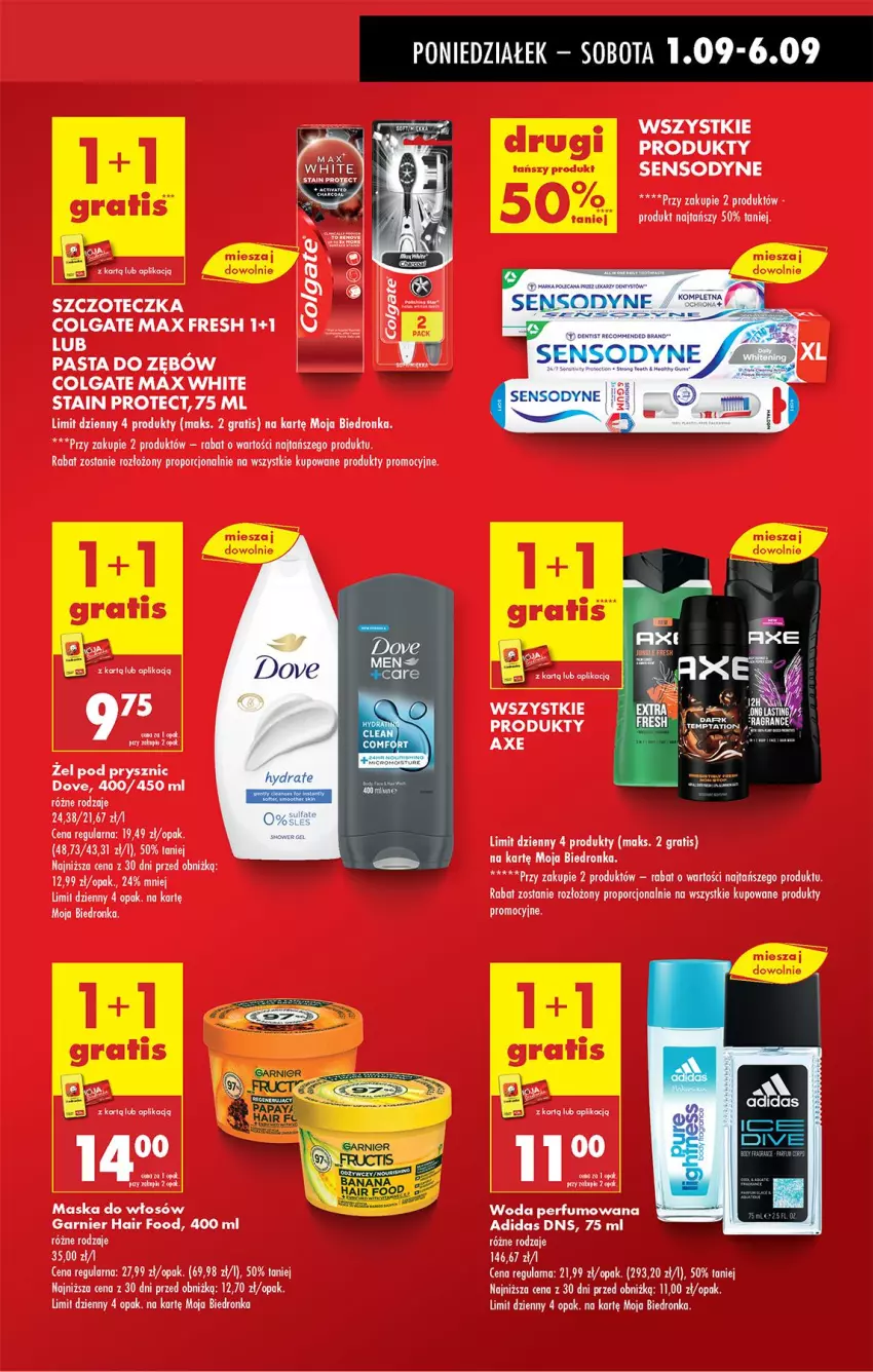 Gazetka promocyjna Biedronka - Od Poniedziałku - ważna 01.09 do 06.09.2025 - strona 15 - produkty: Colgate, Dove, Garnier, Gra, LG, Maska, Maska do włosów, Pasta do zębów, Por, Sensodyne, Szczoteczka