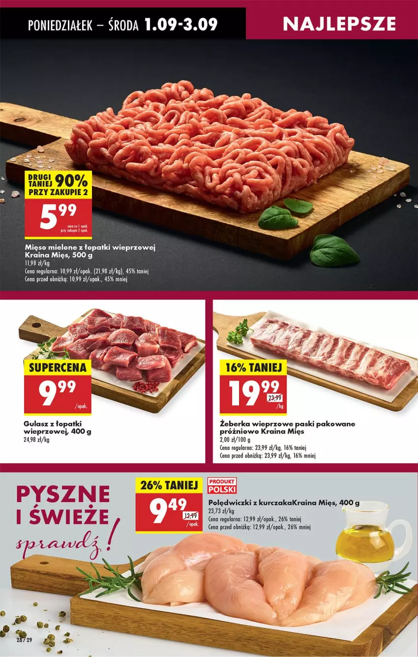 Gazetka promocyjna Biedronka - Od Poniedziałku - ważna 01.09 do 06.09.2025 - strona 30 - produkty: Kurczak, Mięso, Mięso mielone, Polędwiczki z kurczaka, Top