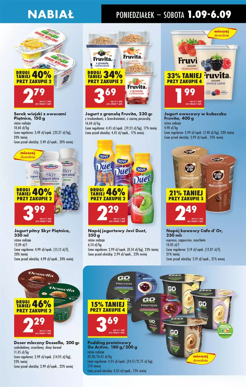 Gazetka promocyjna Biedronka - Od Poniedziałku - ważna 01.09 do 06.09.2025 - strona 39 - produkty: Cappuccino, Chia, Deser, Deser mleczny, Fa, Gra, Jogurt, Jogurt owocowy, Jogurt pitny, Leon, Napój, Owoce, Piątnica, Por, Pudding, Ser, Serek, Serek wiejski