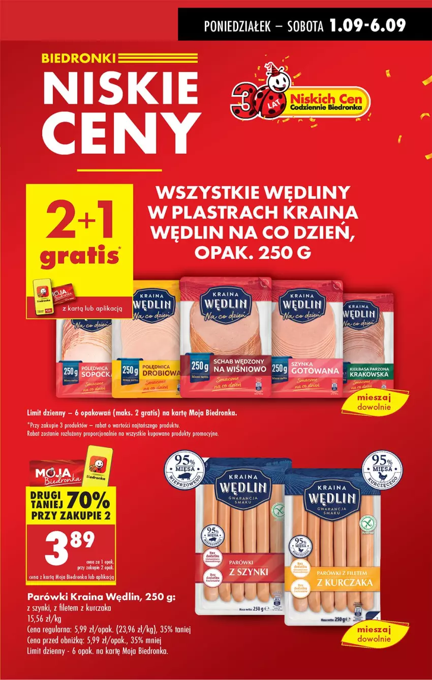 Gazetka promocyjna Biedronka - Od Poniedziałku - ważna 01.09 do 06.09.2025 - strona 5 - produkty: Gra, Kurczak, Parówki, Polędwica, Por