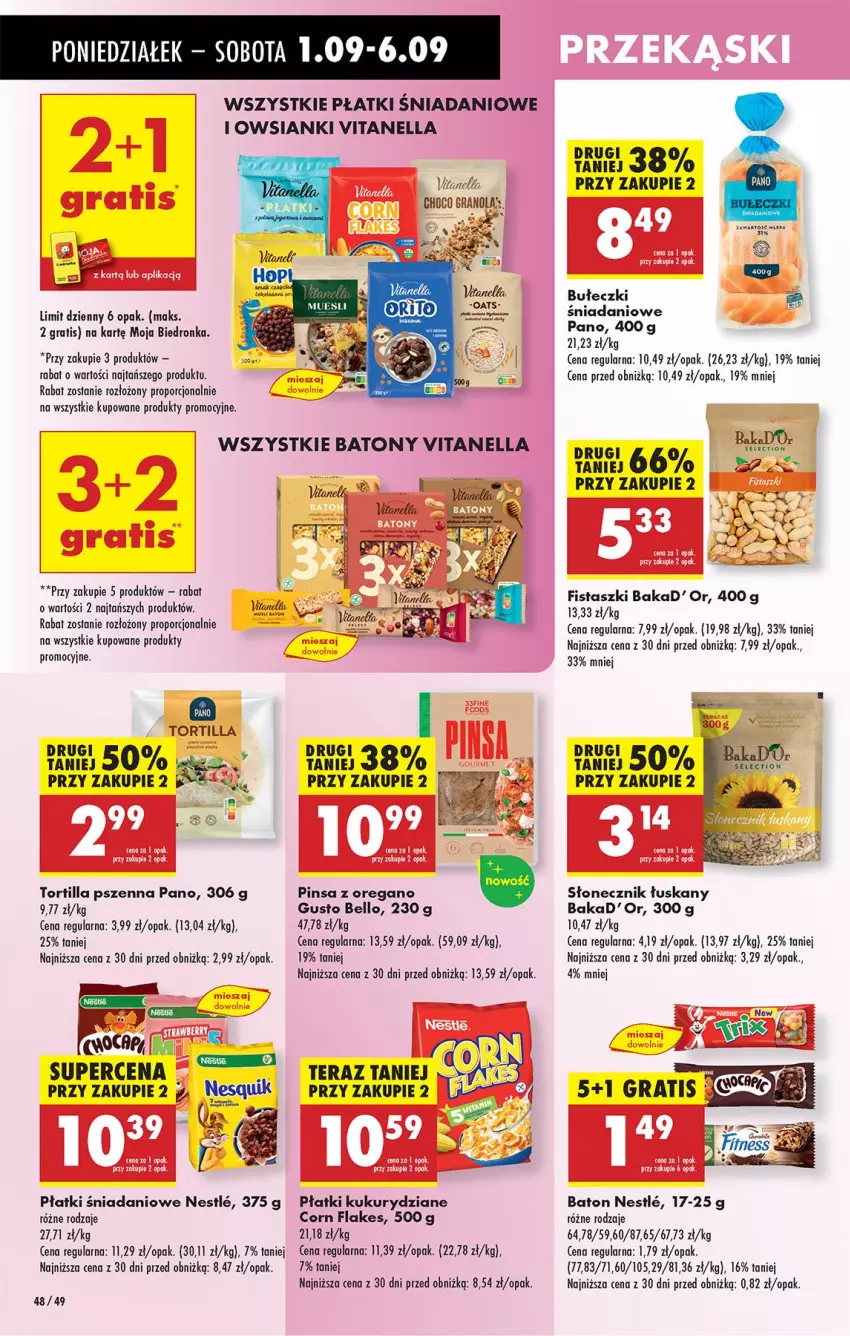 Gazetka promocyjna Biedronka - Od Poniedziałku - ważna 01.09 do 06.09.2025 - strona 50 - produkty: Baton, Bell, Bułeczki, Danio, Fa, Gra, Granola, Por, Tera, Tortilla