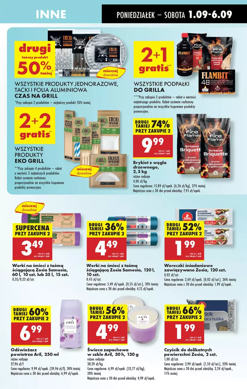 Gazetka promocyjna Biedronka - Od Poniedziałku - ważna 01.09 do 06.09.2025 - strona 57 - produkty: Danio, Fa, Folia aluminiowa, Gra, Grill, Odświeżacz powietrza, Por, Worki na śmiec, Worki na śmieci