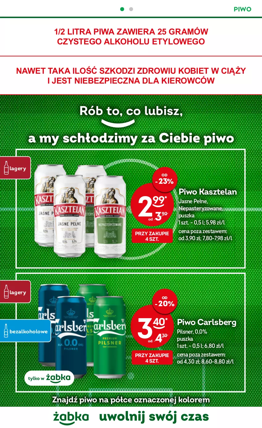 Gazetka promocyjna Żabka - ważna 09.11 do 15.11.2022 - strona 18 - produkty: Carlsberg, Gra, Kasztelan, Piec, Piwa, Piwo