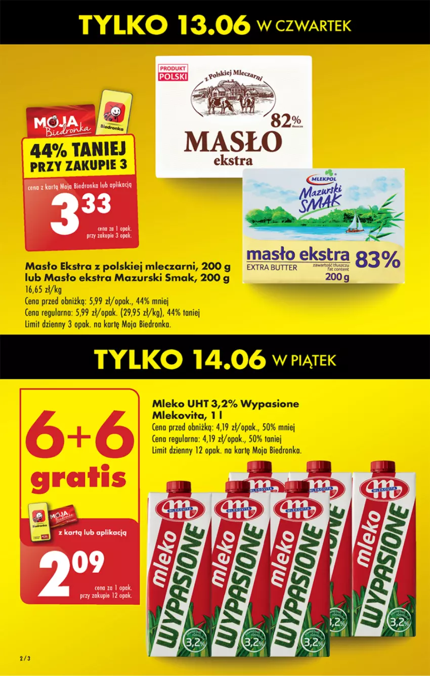 Gazetka promocyjna Biedronka - Od czwartku - ważna 13.06 do 19.06.2024 - strona 4 - produkty: Masło, Mleko, Mlekovita