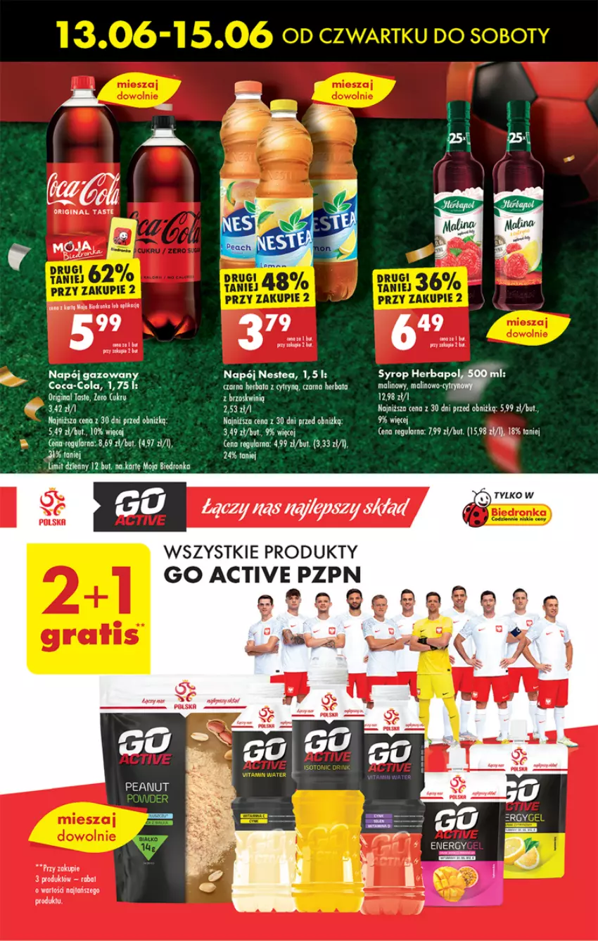 Gazetka promocyjna Biedronka - Od czwartku - ważna 13.06 do 19.06.2024 - strona 41 - produkty: Coca-Cola, Fa, Gin, Herbapol, Napój, Napój gazowany, Nestea, Syrop