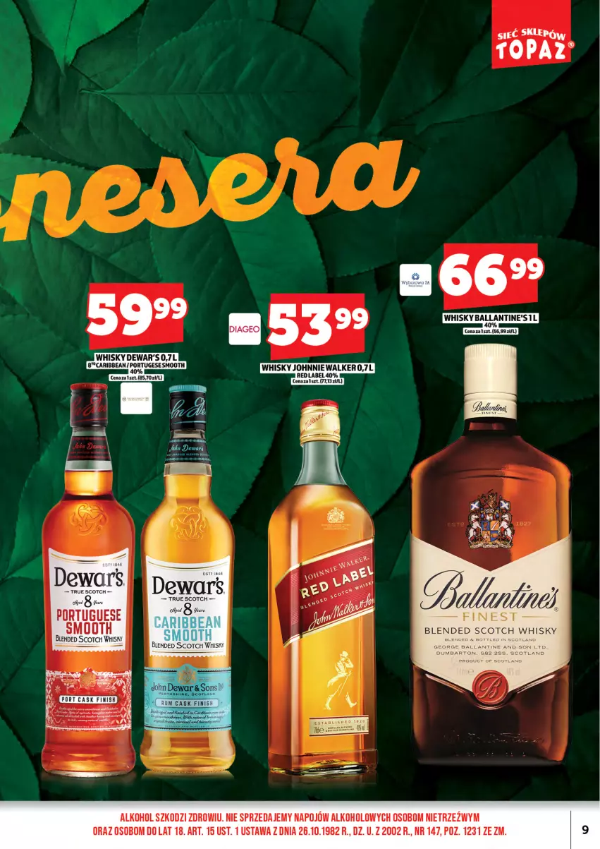 Gazetka promocyjna Topaz - Gazetka - ważna 01.11 do 16.11.2025 - strona 11 - produkty: Ballantine's, Johnnie Walker, Por, Whisky