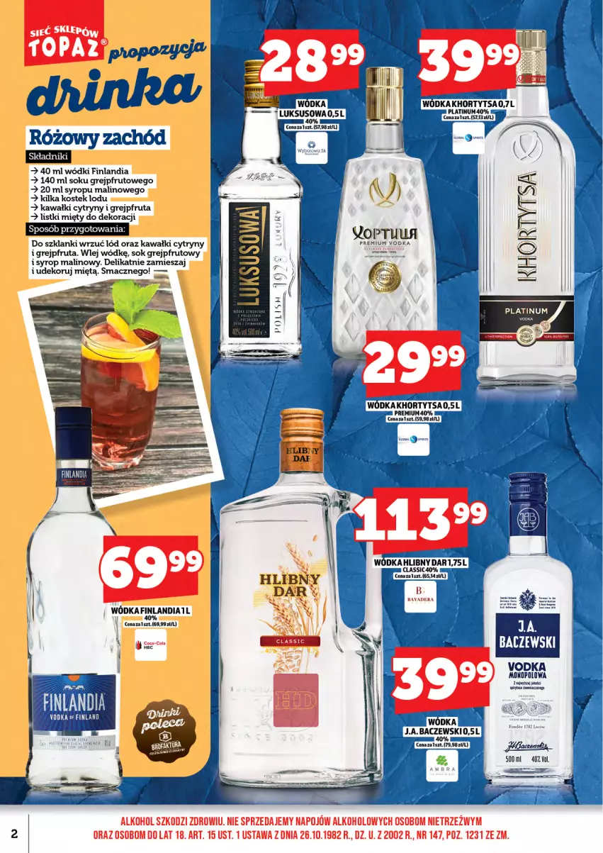 Gazetka promocyjna Topaz - Gazetka - ważna 01.11 do 16.11.2025 - strona 4 - produkty: Cytryny, Finlandia, Grejpfrut, Kawa, Lanki, Sok, Stek, Syrop, Wódka
