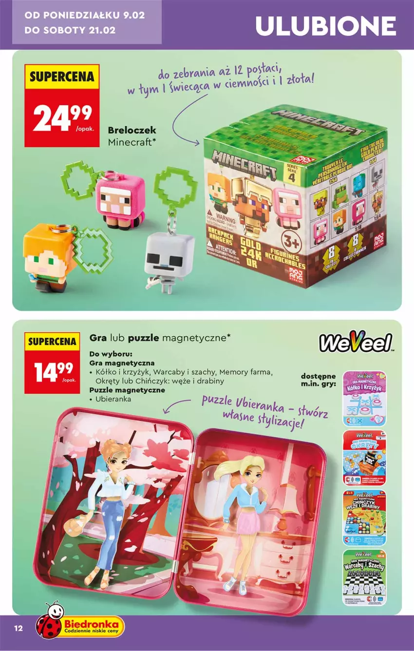 Gazetka promocyjna Biedronka - Okazje Tygodnia - ważna 07.02 do 21.02.2026 - strona 12 - produkty: Breloczek, Fa, Gra, Minecraft, Puzzle, Szachy